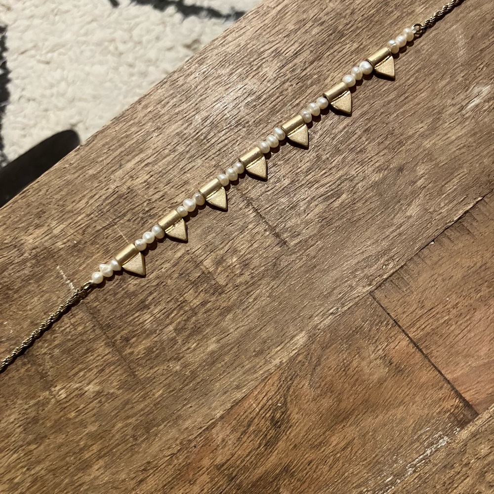 Lydell nyc gold triangle pearl necklace